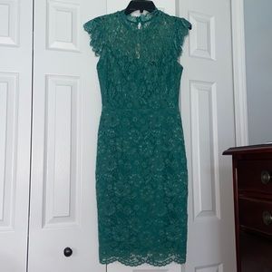 ModCloth Liza Luxe Sheath Dress - mint/green lace, size medium (4-6)